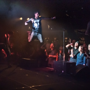 Chris Hall of The Dreaming mid-air at Vinyl, Hard Rock Hotel Las Vegas 9/1/12