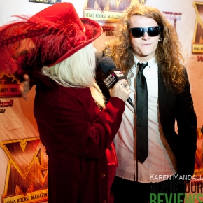 Levi Benton of Miss May I on the Red Carpet with Sally Steele at the Vegas Rocks! Magazine Awards